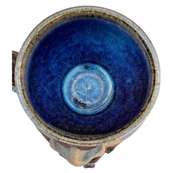 Handcrafted Thrown Ceramic Mug Whimsical Face with Cigar Stamped UR on bottom - Picture 8 of 16